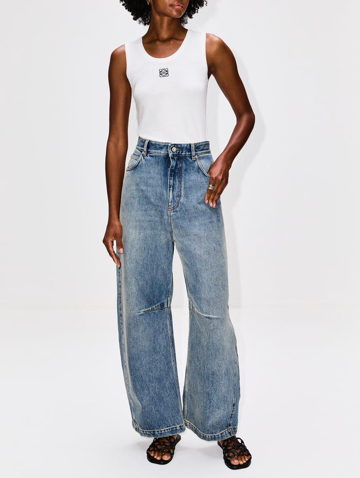 Anagram Barrel Jean,LOEWE,WASHED DENIM,Image 1
