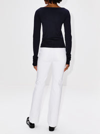 Longsleeve Top,MIU MIU,BLEU,Image 3