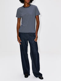 Relaxed Tee,DENIMIST,NAVY WITH NARROW WHITE STRIPE,Image 2