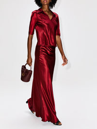 Bias Maxi Skirt,ROSETTA GETTY,BERRY,Image 3