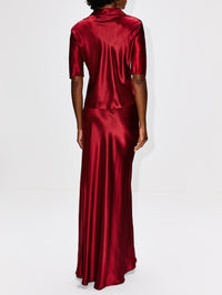 Bias Maxi Skirt,ROSETTA GETTY,BERRY,Image 4