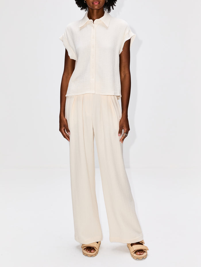 Caleb Button Down Top,SABLYN,GARDENIA,Image 1