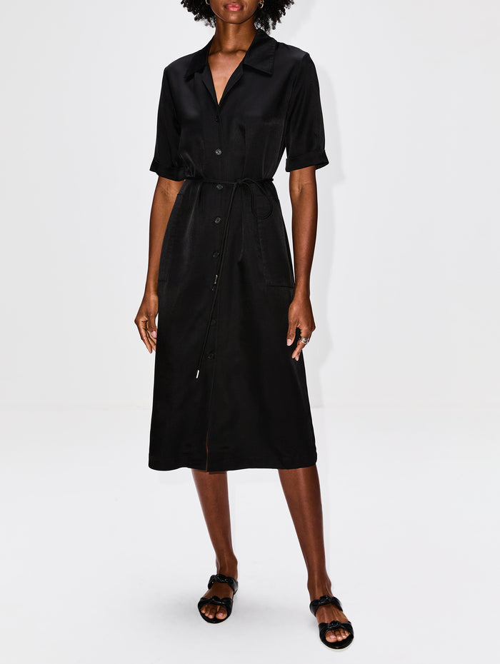 Tatum Camp Collar Midi Dress,SABLYN,BLACK,Image 1