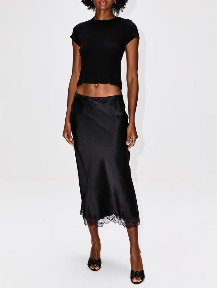 Yael Cropped Baby Tee,SABLYN,BLACK,Image 1