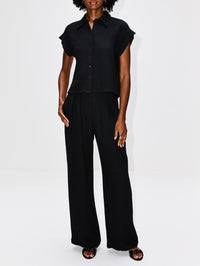 Caleb Short Sleeve Button Down Shirt,SABLYN,BLACK,Image 2