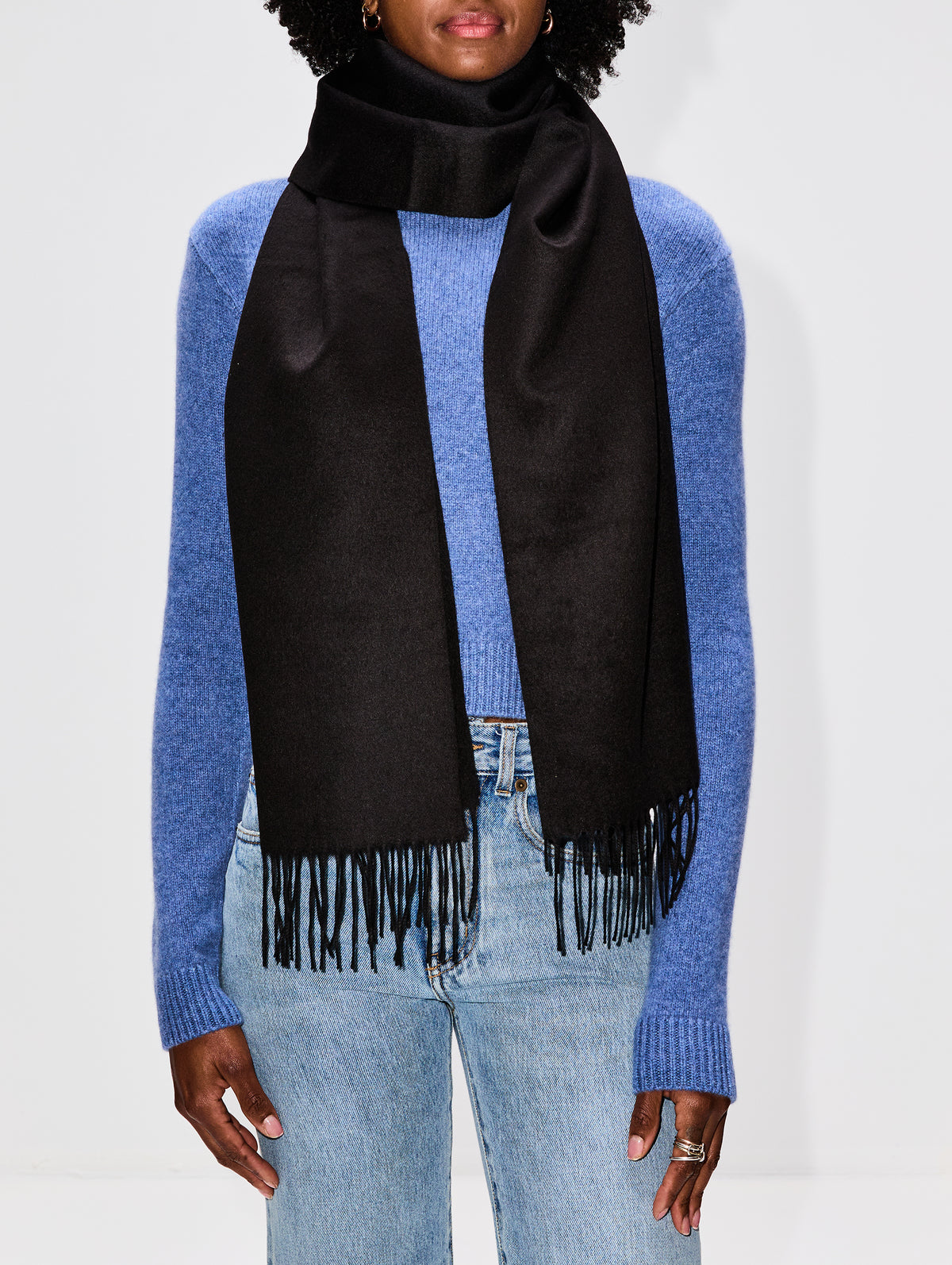 Cashmere Scarf,GABRIELA HEARST,BLACK,Image 8