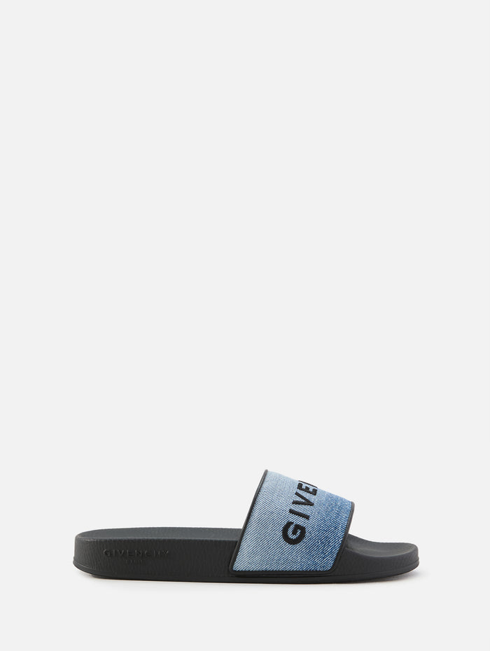 Slide Flat Sandal,GIVENCHY,MEDIUM BLUE,Image 1