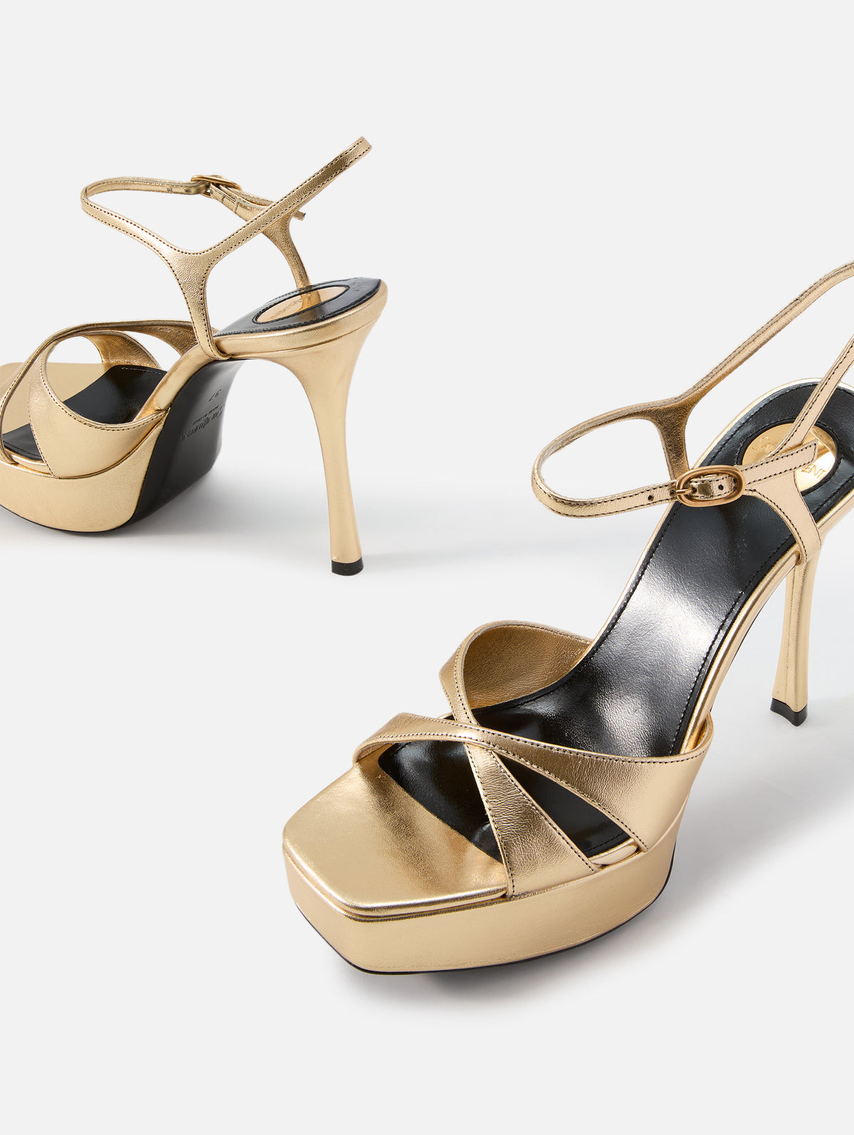 Debbie Platform Heel 85mm,SAINT LAURENT,EGYPT GOLD,Image 2