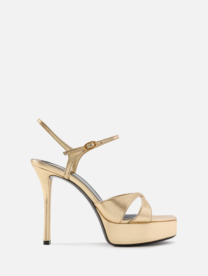 Debbie Platform Heel 85mm,SAINT LAURENT,EGYPT GOLD,Image 1