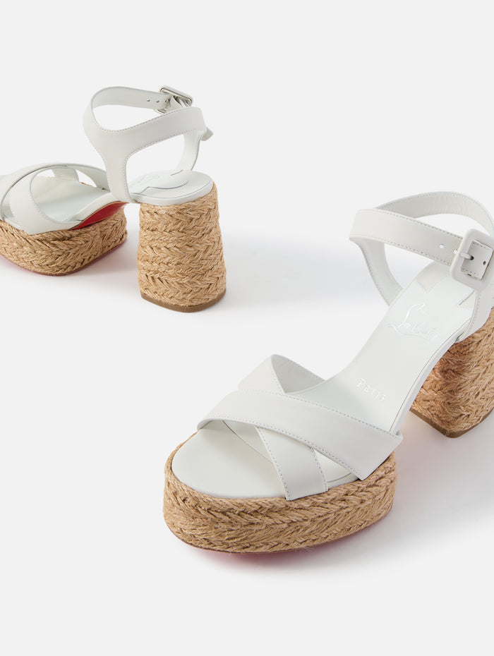 Calakala Espadrille 70mm,CHRISTIAN LOUBOUTIN,WHITE,Image 1