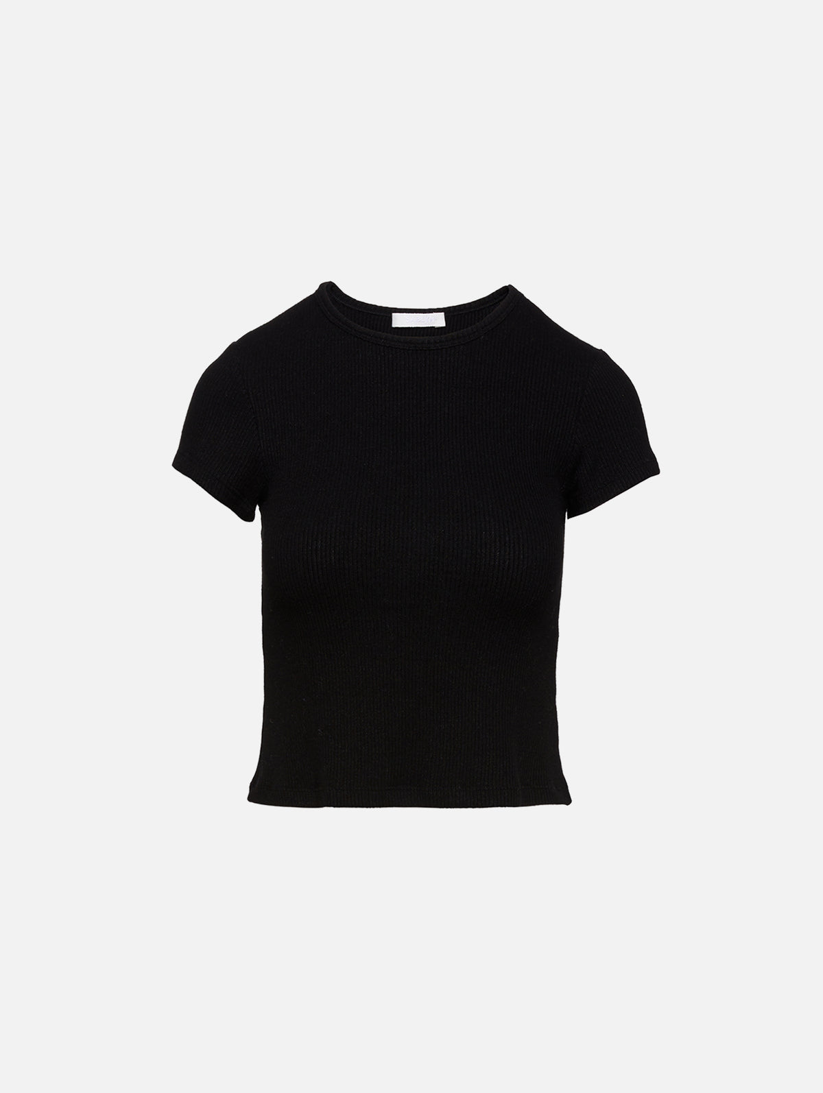 Yael Cropped Baby Tee,SABLYN,BLACK,Image 1