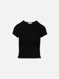 Yael Cropped Baby Tee,SABLYN,BLACK,Image 1