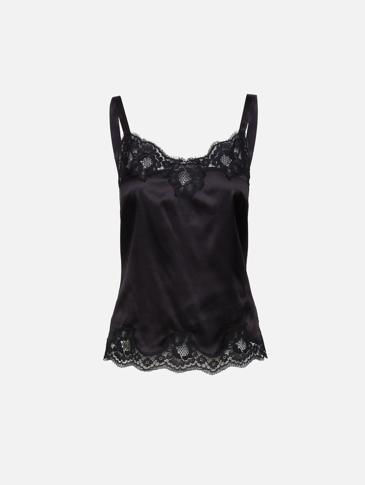 Lace Tank Top,DOLCE & GABBANA,BLACK,Image 1