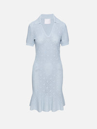 Polo Collar Short Dress,GIVENCHY,PALE BLUE,Image 1