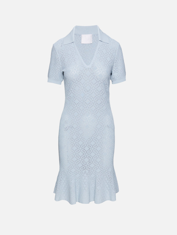 Polo Collar Short Dress,GIVENCHY,PALE BLUE,Image 1