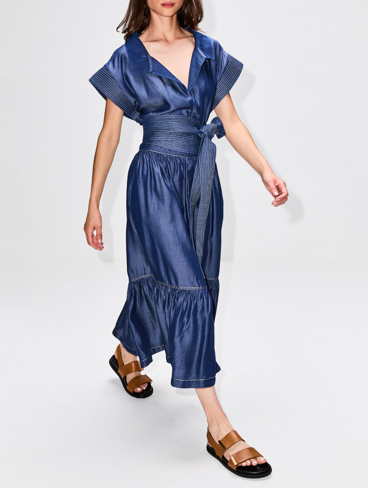 Exclusive Shareer Dress,ANDRES OTALORA,MEDIUM WASH DENIM,Image 3