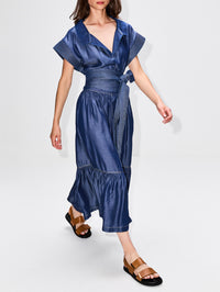Exclusive Shareer Dress,ANDRES OTALORA,MEDIUM WASH DENIM,Image 3