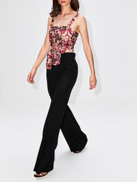 Cropped Tie Top,CHLOÉ,MAROON PINK,Image 3