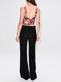 Cropped Tie Top,CHLOÉ,MAROON PINK,Image 4