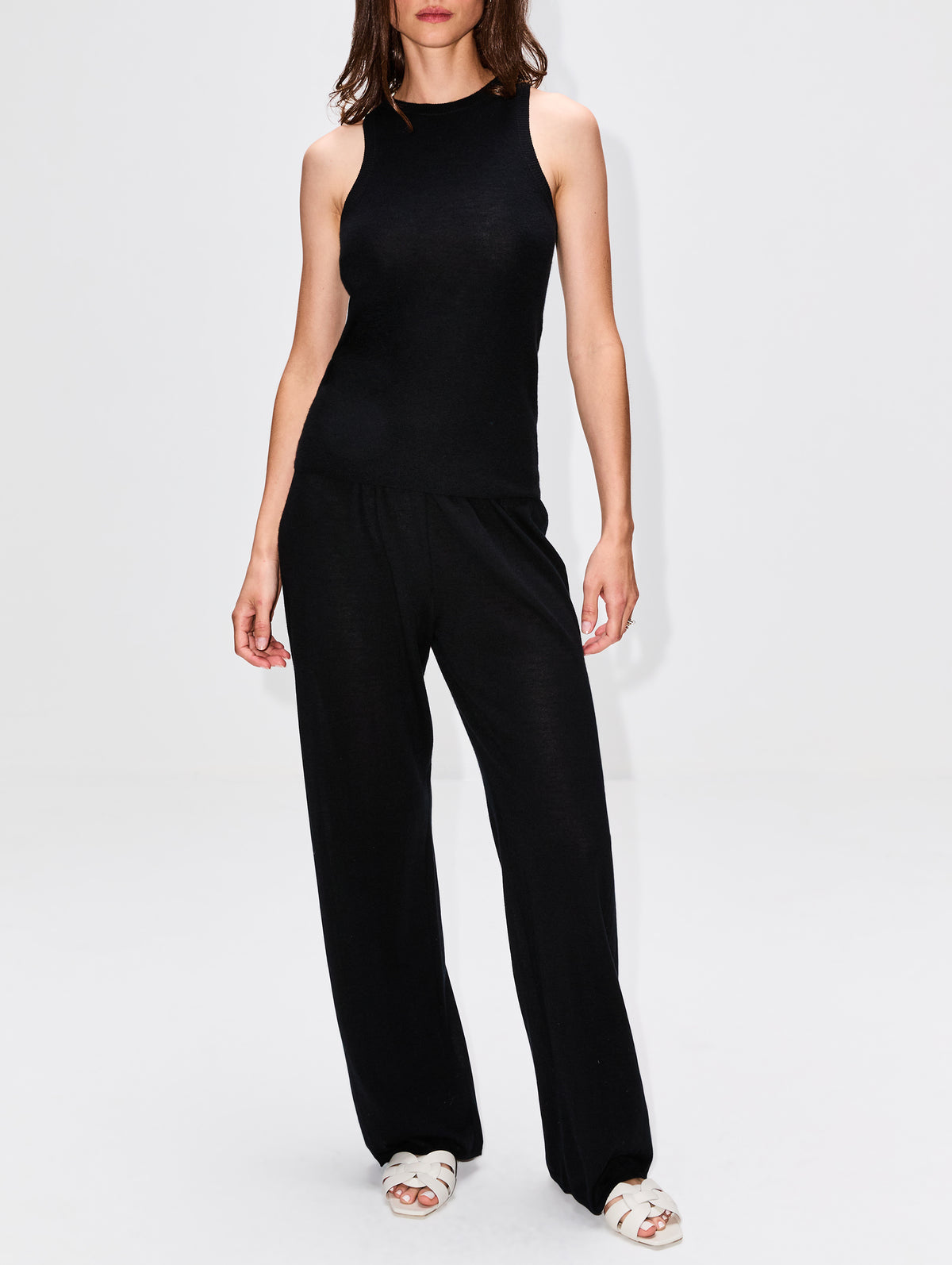 Knit Tank,CO,BLACK,Image 2