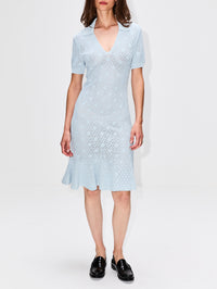 Polo Collar Short Dress,GIVENCHY,PALE BLUE,Image 2