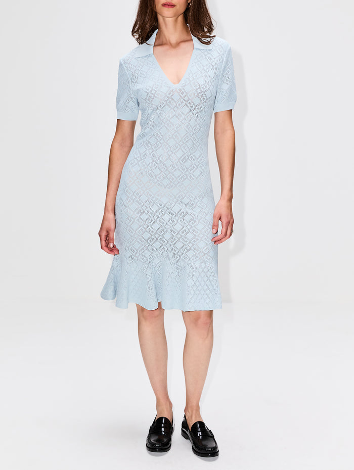 Polo Collar Short Dress,GIVENCHY,PALE BLUE,Image 1