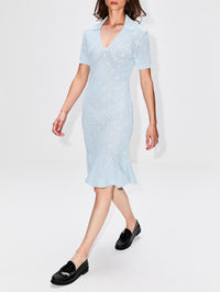 Polo Collar Short Dress,GIVENCHY,PALE BLUE,Image 3