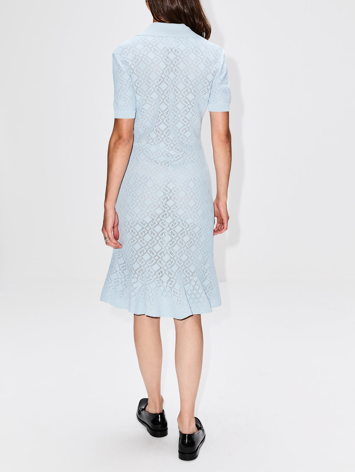 Polo Collar Short Dress,GIVENCHY,PALE BLUE,Image 4