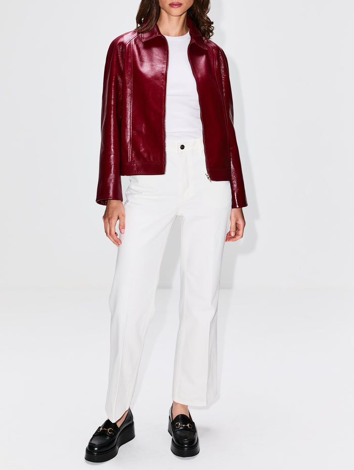 Leather Jacket,GUCCI,ROSSO ANCORA,Image 1