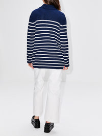 Striped Cardigan,GUCCI,NAVY/WHITE,Image 3
