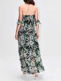 Off The Shoulder Floral Dress,LOEWE,MULTI,Image 4