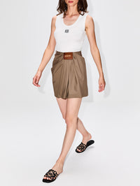 Draped Skirt,LOEWE,KHAKI BROWN,Image 3