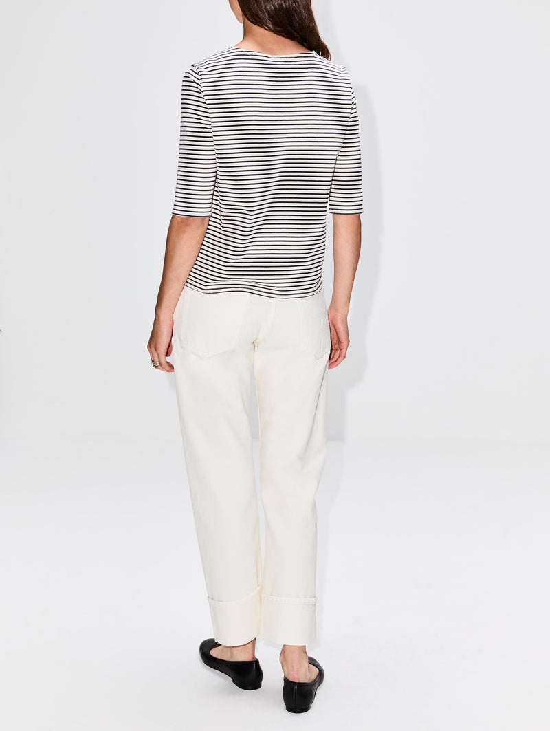 Elbow Sleeve Stripe Tee