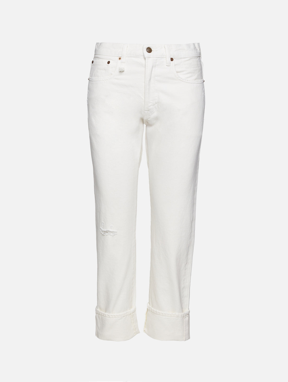Cuffed Romeo Jean,R13,BENNETT WHITE SELVEDGE,Image 1