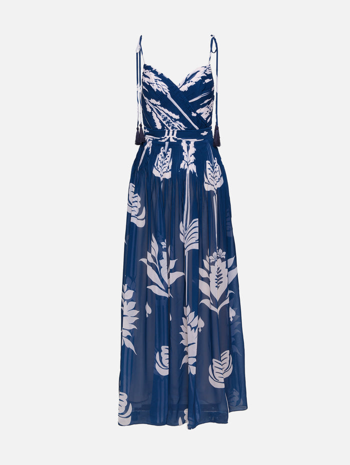Aarkid Dress,ANDRES OTALORA,NAVY/IVORY LOTUS,Image 1