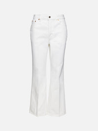 Cropped Flare Jean,GUCCI,WHITE,Image 1