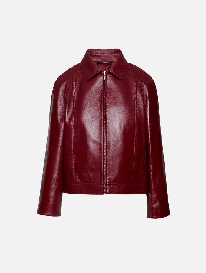 Leather Jacket,GUCCI,ROSSO ANCORA,Image 1