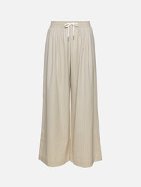 Pinstripe Wool Drawstring Pant,ST AGNI,LATTE,Image 1
