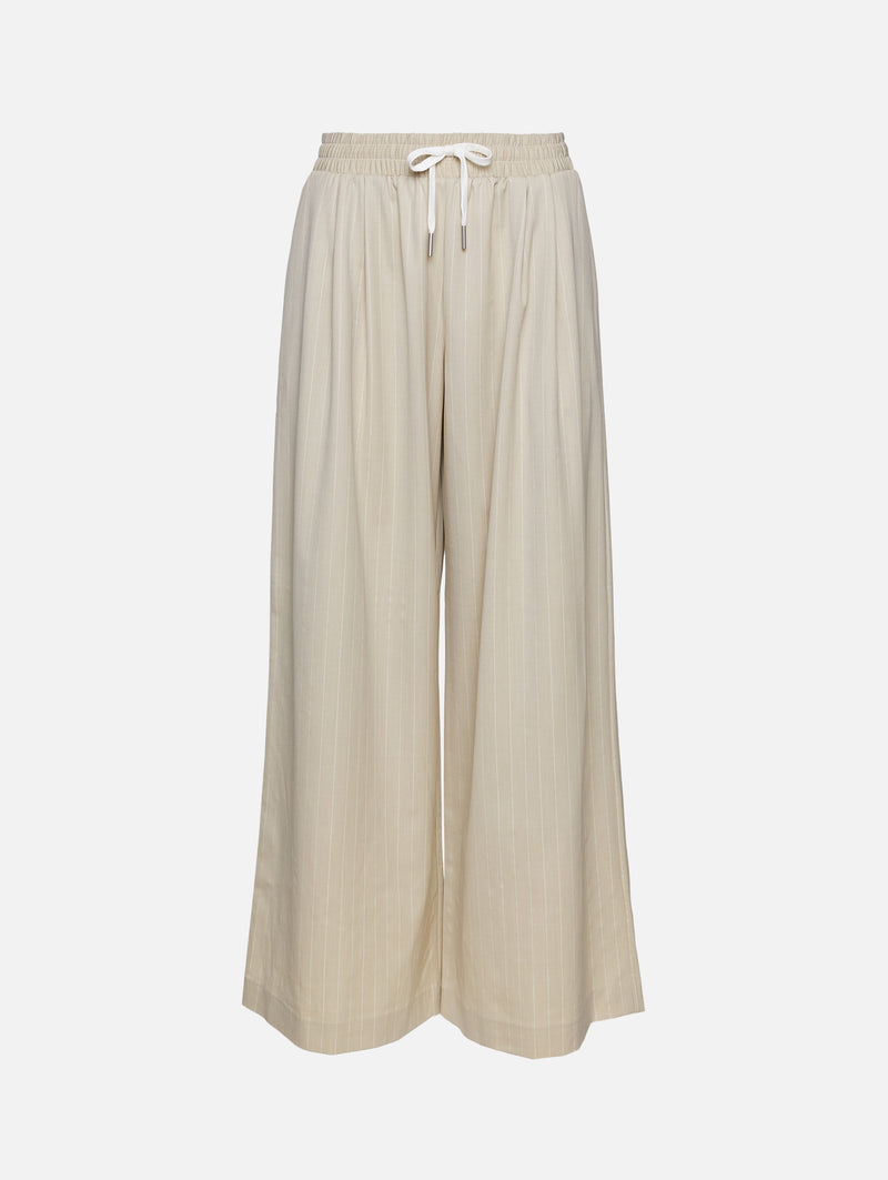 Pinstripe Wool Drawstring Pant