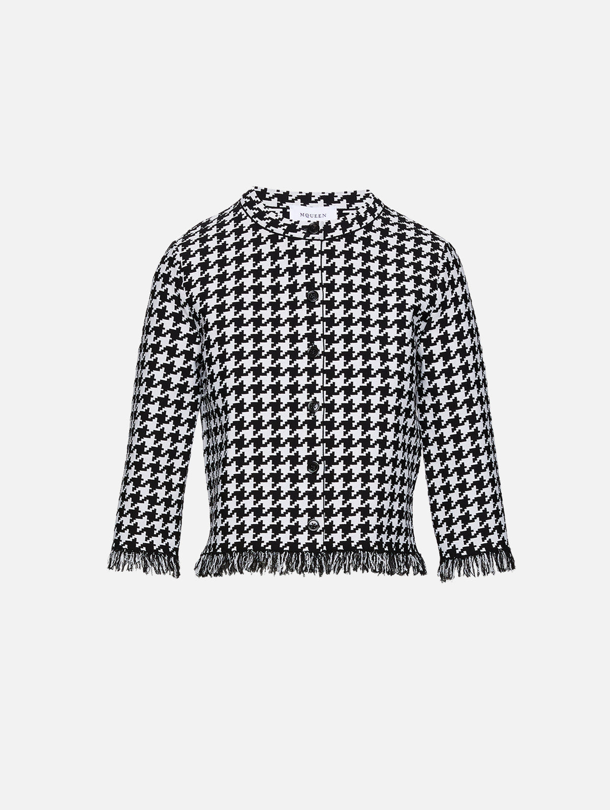 DG Tooth Cardigan,ALEXANDER MCQUEEN,BLACK/IVORY,Image 1
