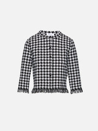 DG Tooth Cardigan,ALEXANDER MCQUEEN,BLACK/IVORY,Image 1
