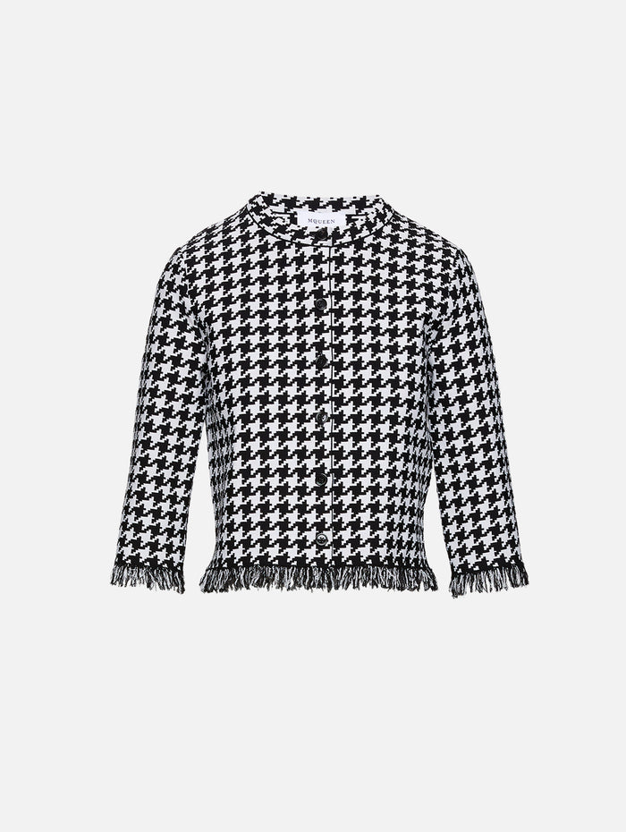DG Tooth Cardigan,ALEXANDER MCQUEEN,BLACK/IVORY,Image 1