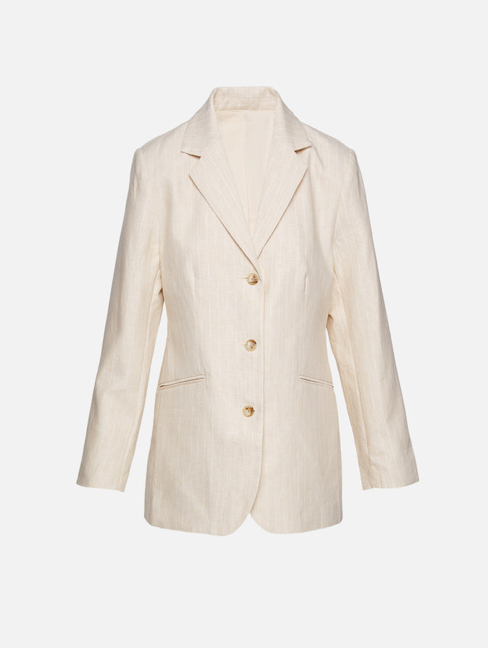 Leon Blazer,POSSE,BEIGE PINSTRIPE,Image 1