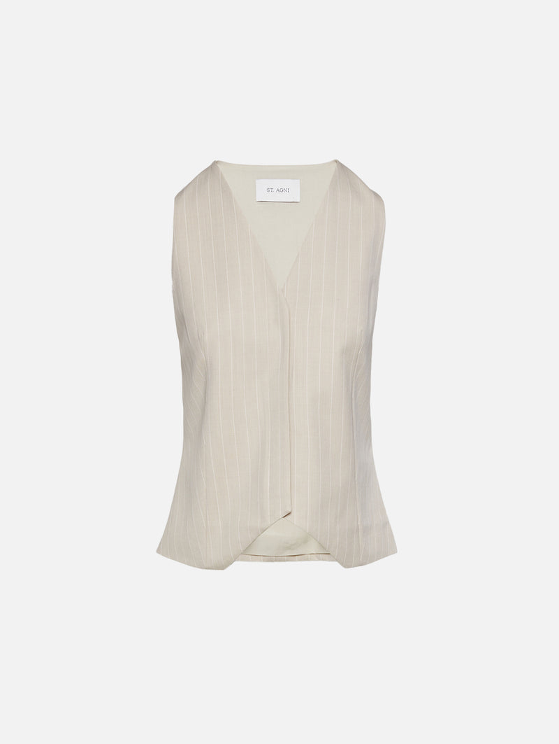 Pinstripe Wool Vest