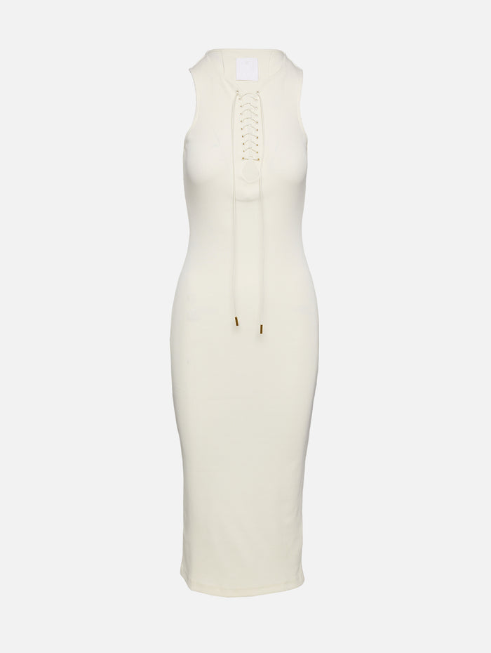 Lace Up Rib Tank Dress,GIVENCHY,NATURAL,Image 1