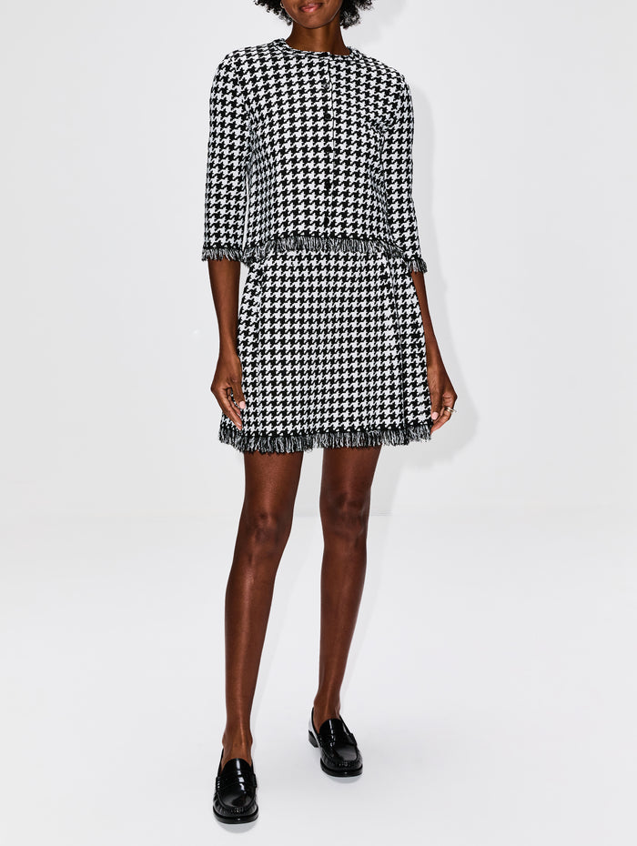 DG Tooth Cardigan,ALEXANDER MCQUEEN,BLACK/IVORY,Image 1