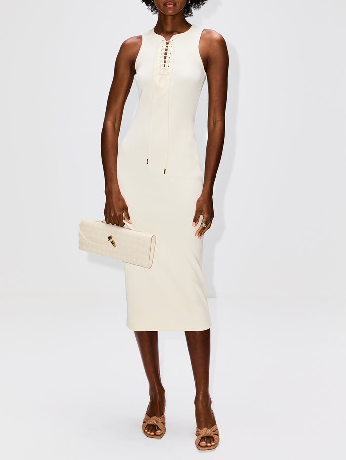 Lace Up Rib Tank Dress,GIVENCHY,NATURAL,Image 1