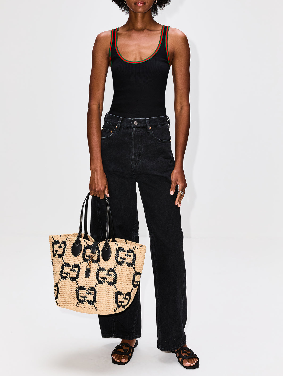 Palma Sandal,GUCCI,BLACK,Image 3