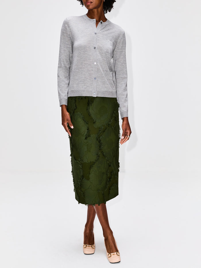 Poppy Skirt,GUCCI,GREYISH ARMY GREEN,Image 1