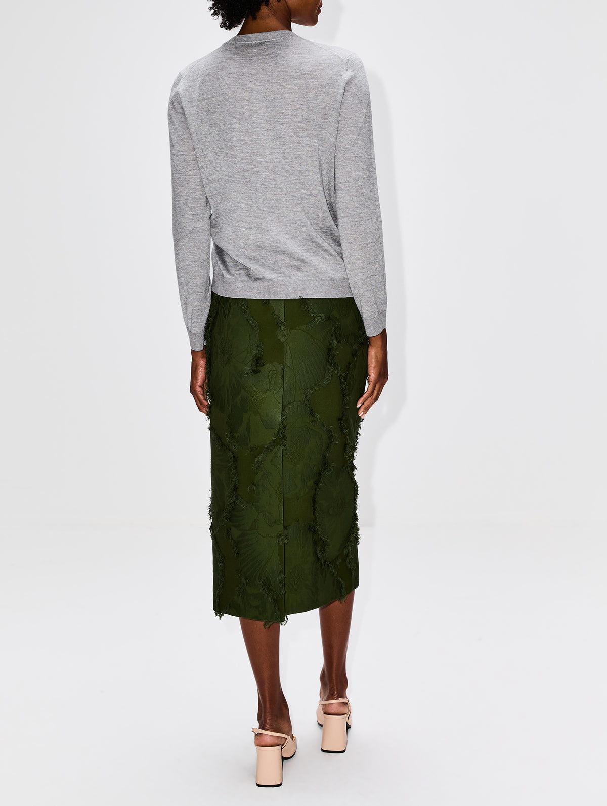 Poppy Skirt,GUCCI,GREYISH ARMY GREEN,Image 4